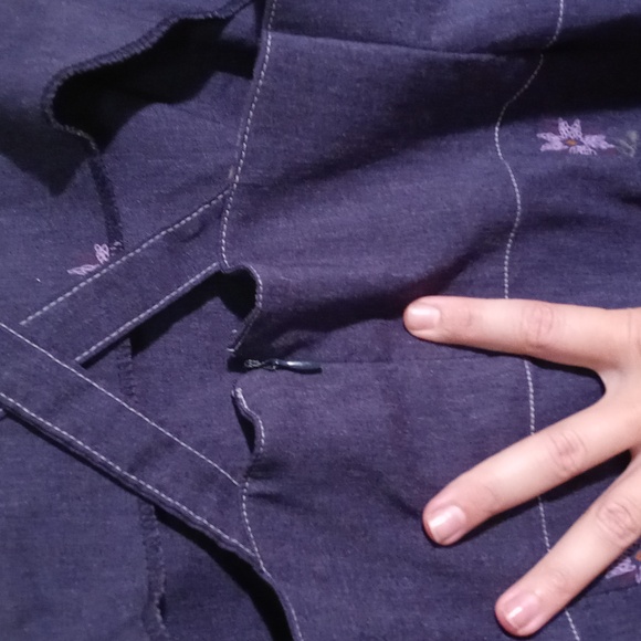 Women's Crossing Pointe faux denim spandex floral print dress 16 - Picture 13 of 14